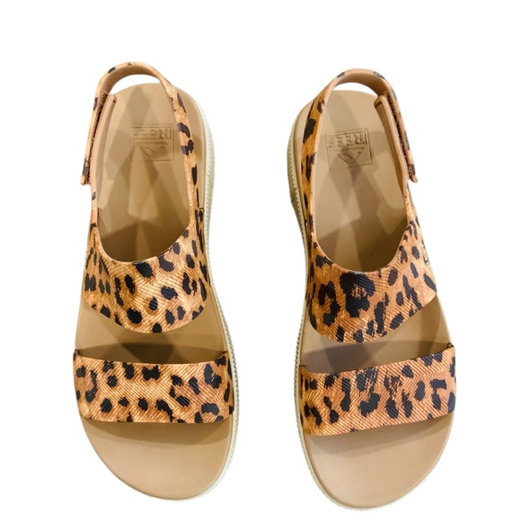 NWOT Reef Women’s Water Vista Higher Platform Sandal Leopard Print Sz 11 - Picture 5 of 7